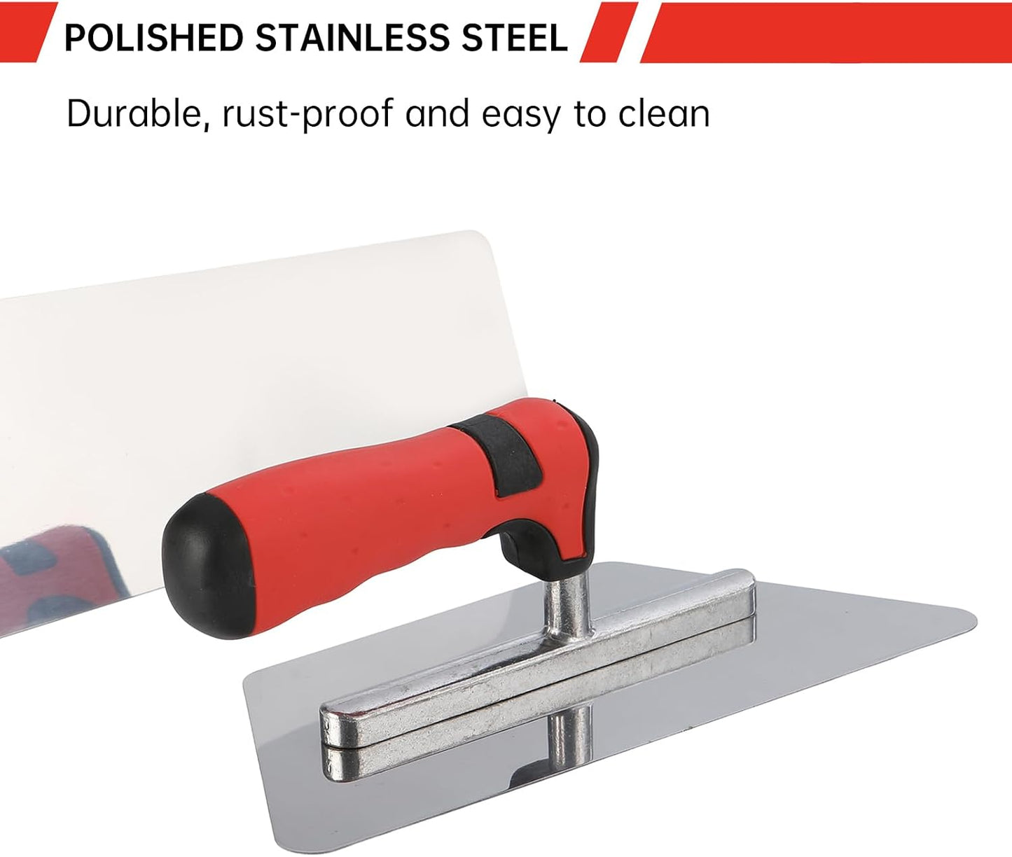 Set 3 Paletas Acero Inox Pulido Agarre Suave Para Yeso Hormigón