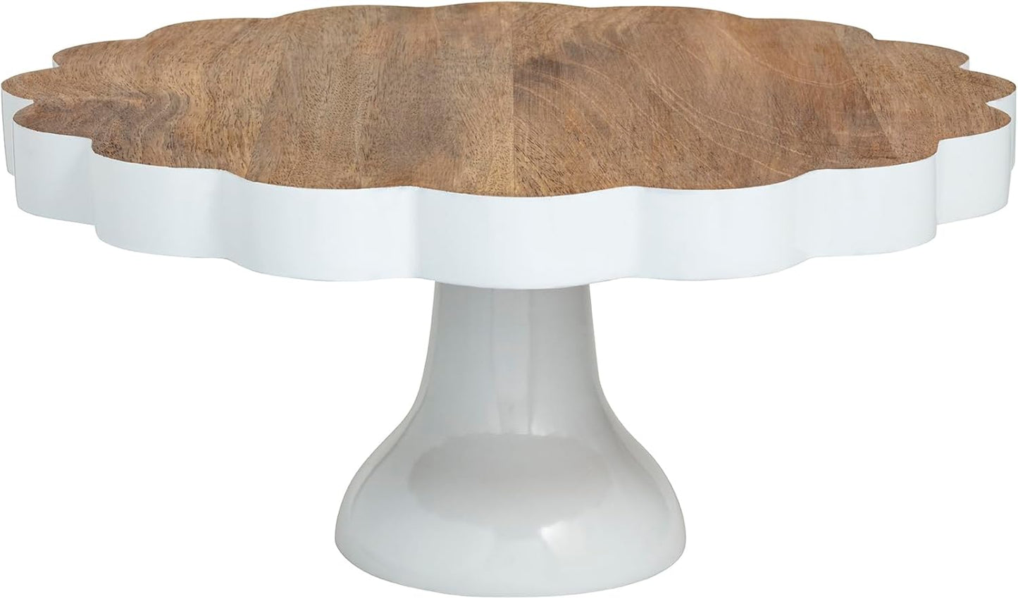 Servidor pedestal festoneado de madera
