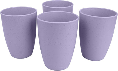 Set 4 vasos paja trigo 12oz reutilizables color morado