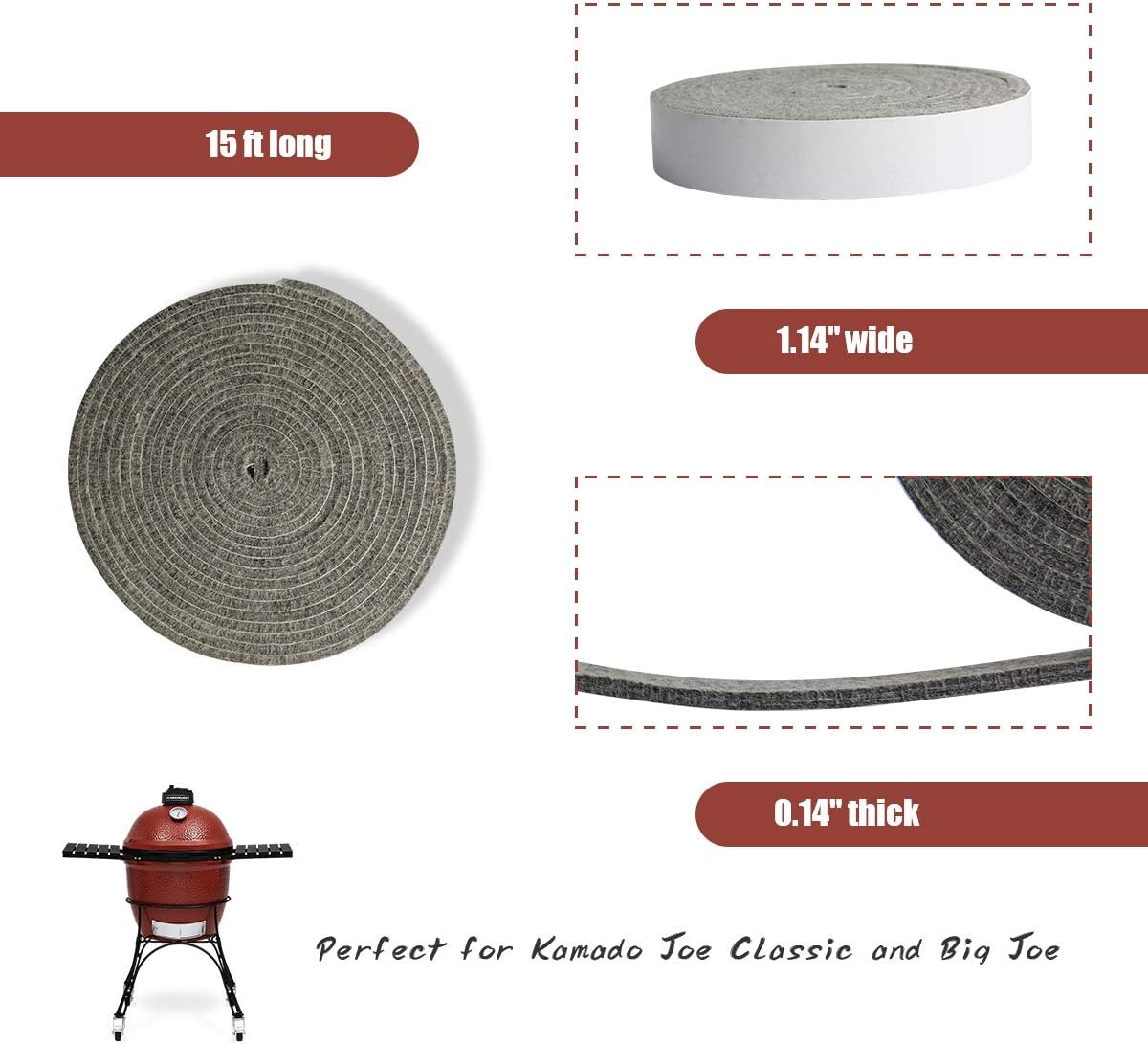 Junta fieltro autoadhesivo para Kamado Joe Classic y Big Joe