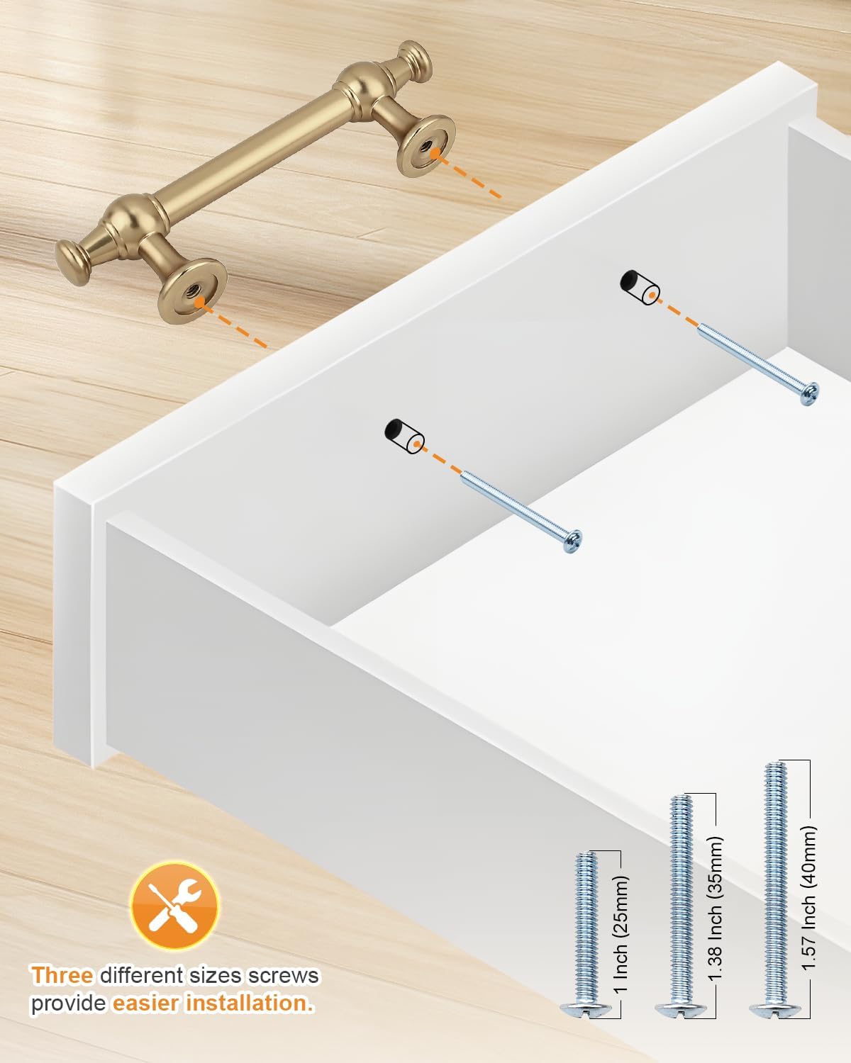 5 Tiradores Bronce Champán 3pulg Accesorios Gabinete Cocina