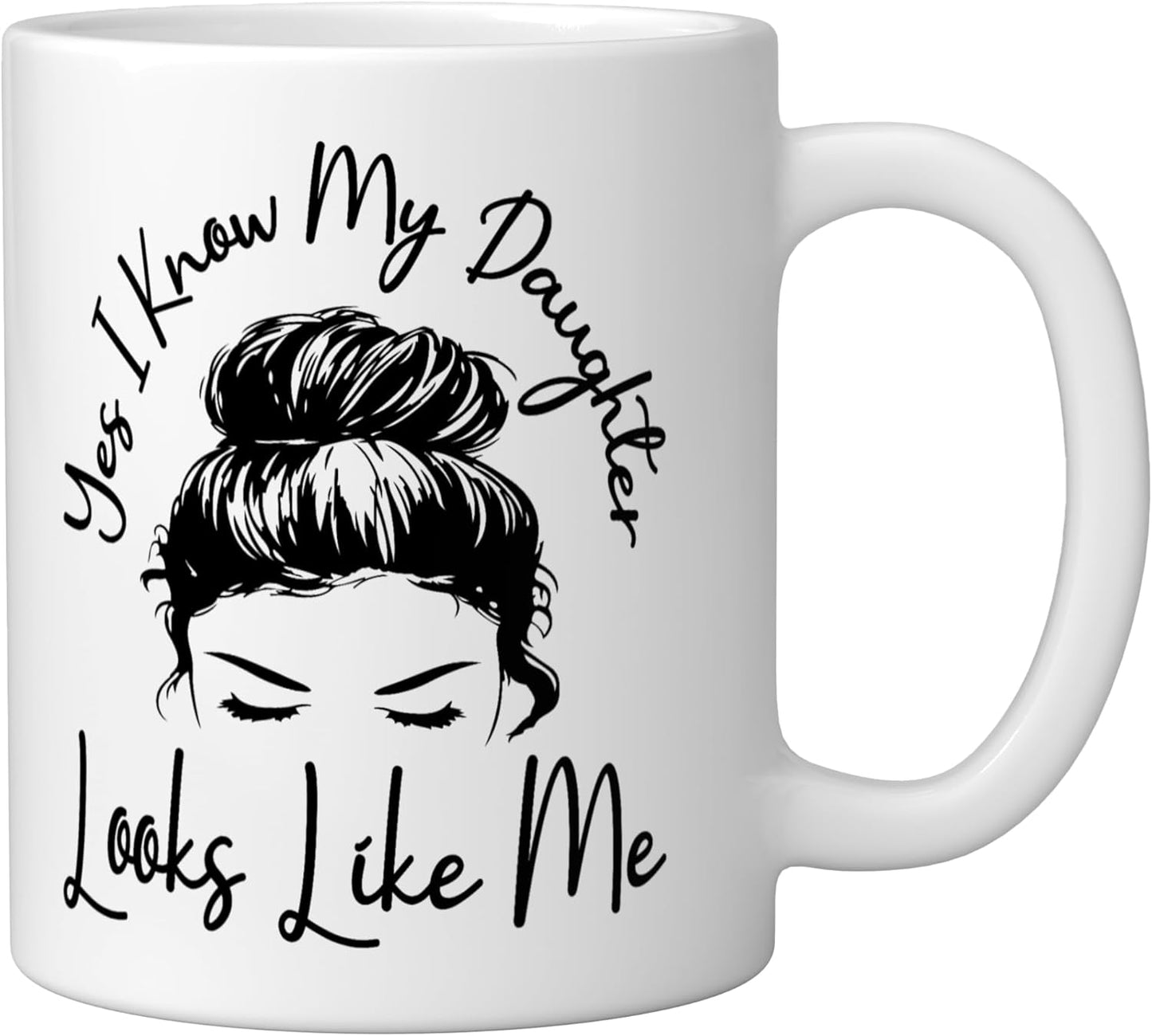 Taza cerámica para Madre's Day con pelo desordenado estilo hija