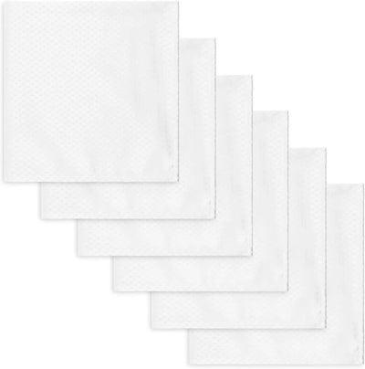 Set 12 Servilletas Polialgodón Blanco Olmo Elegantes Resistentes