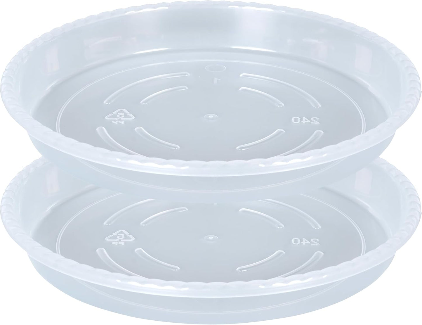Platillos plástico transparente 14pulg para macetas interiores