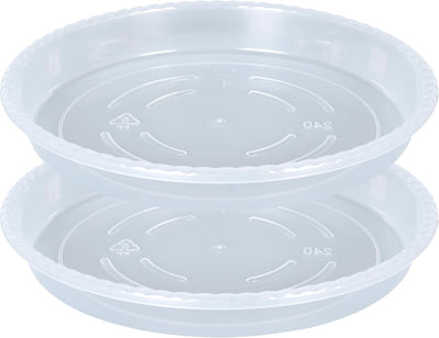 Platillos plástico transparente 14pulg para macetas interiores