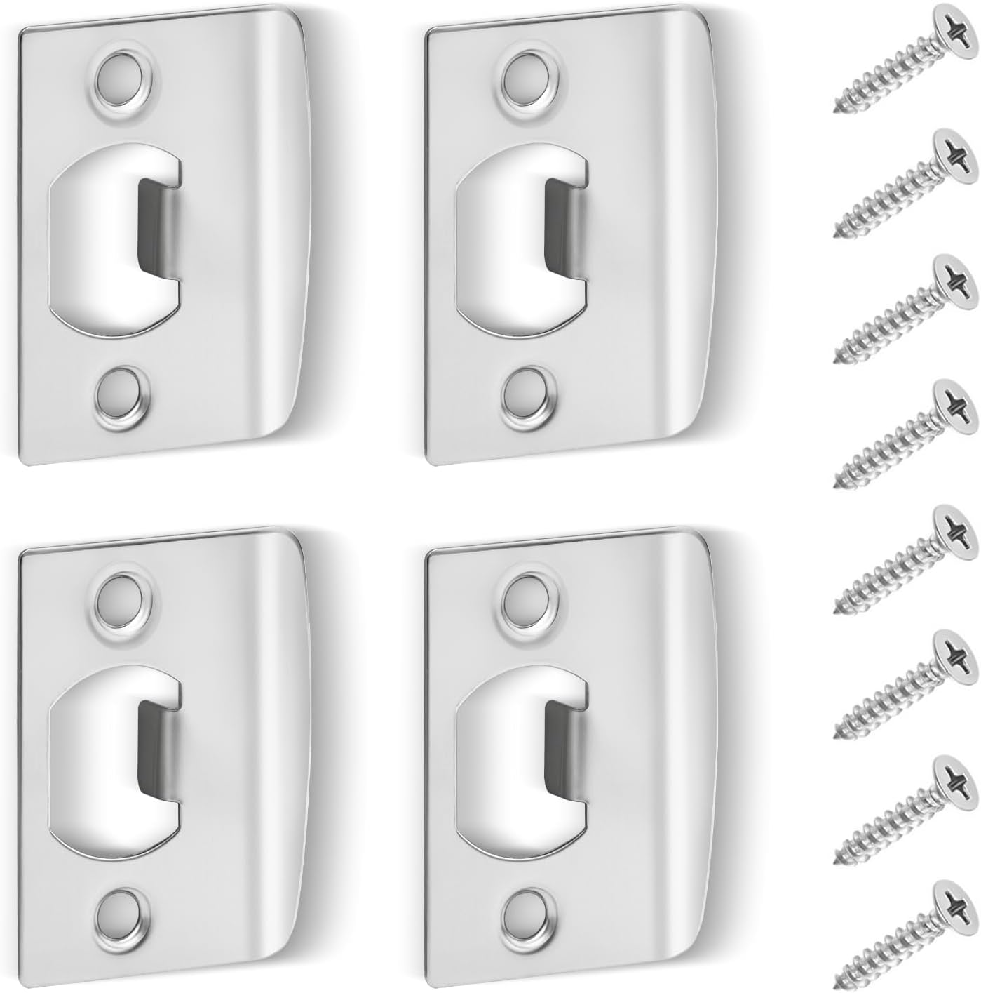 4 Placas Acero Inox Puerta Espaciador R 2-1/4x1-7/16