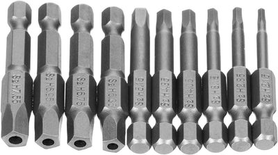 Set 10 puntas destornillador magnéticas cabeza pentágono 1/4 pulg