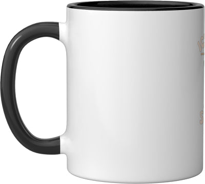 Taza de café cerámica Iced Coffee & Sunshine Summer con diseño negro y blanco