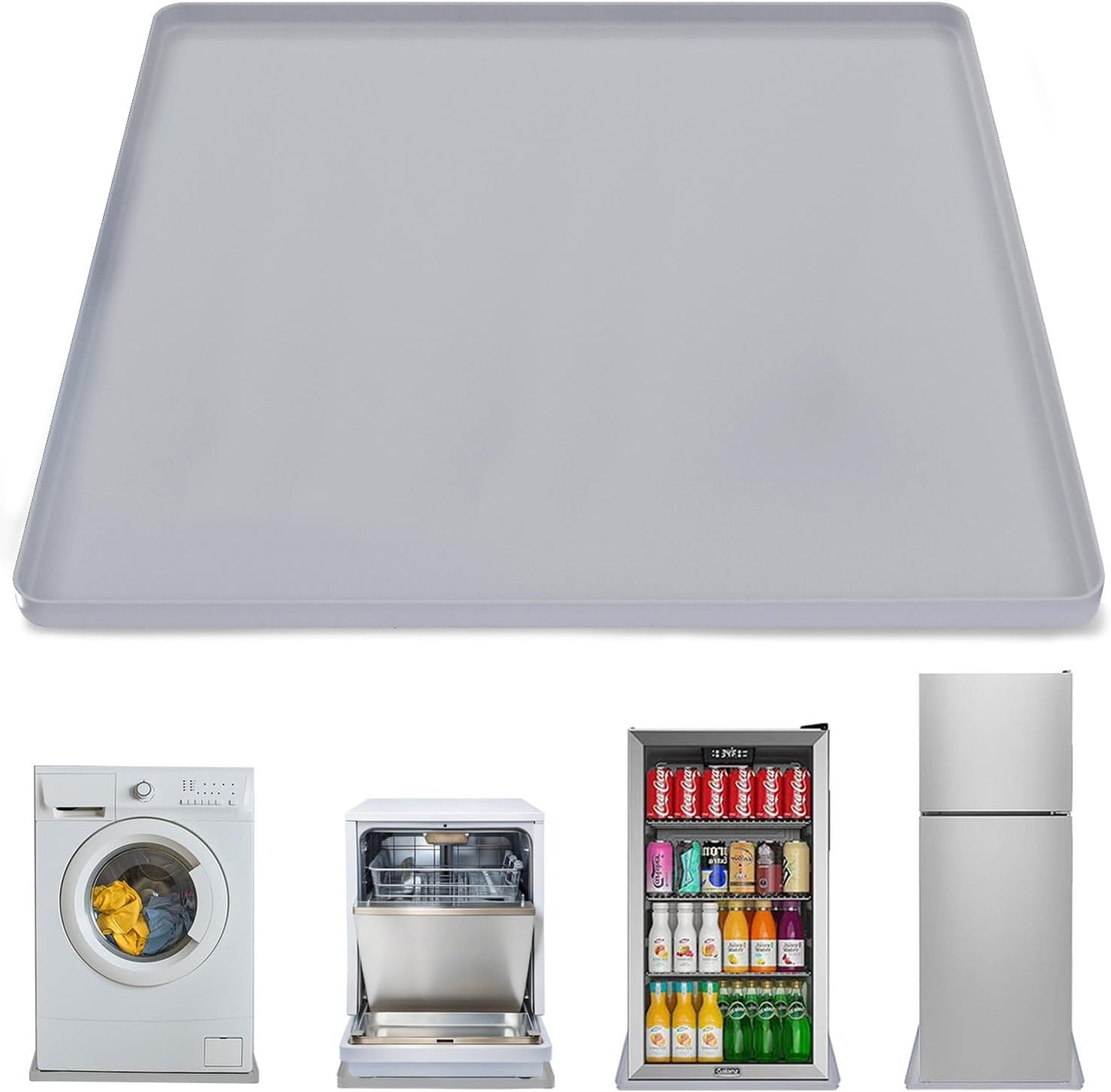 Bandeja drenaje lavadora silicona 27x27pulg antideslizante