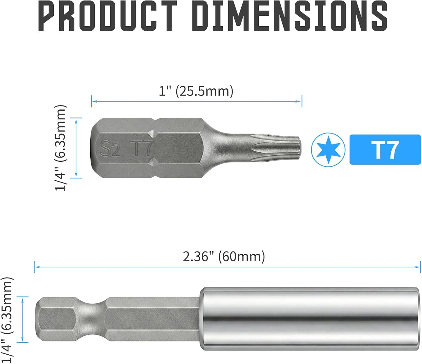 Set 10 Pzas Destornillador Torx T7 Acero Aleación 1pulg