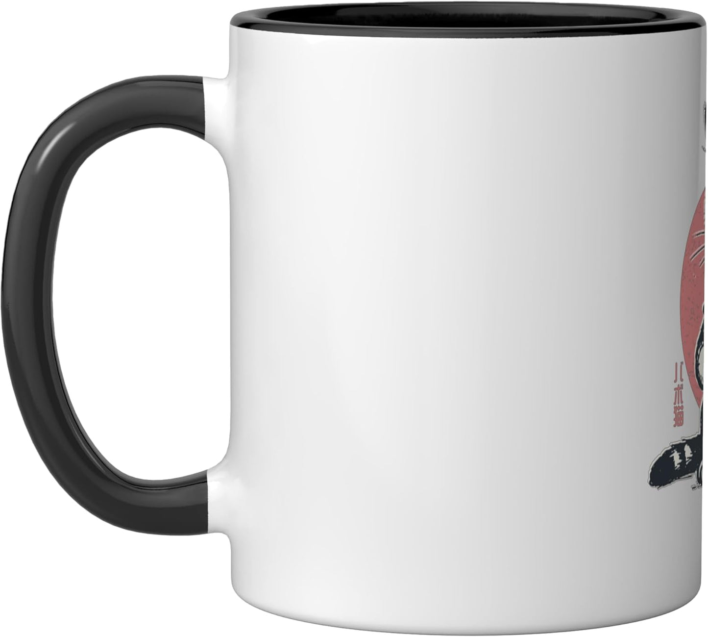 Taza Cerámica Gato Bebida Boba Anime Estilo Negro/Blanco
