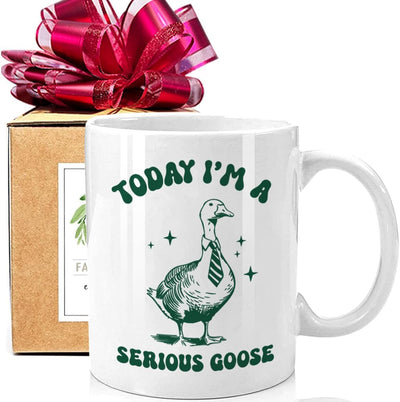 Taza de café divertida Today I Am A Serious Goose regalo para hombre y mujer