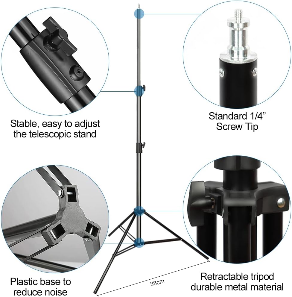Soporte luz estudio aluminio paraguas telón LED flash