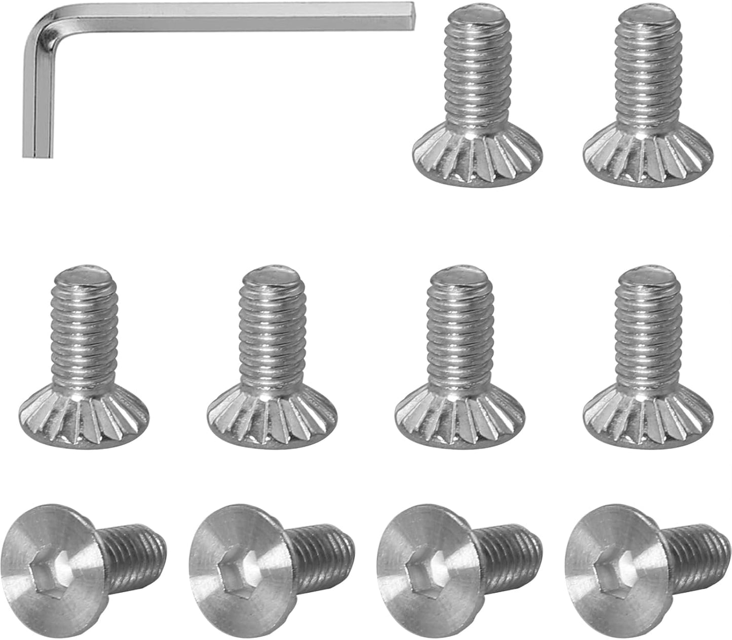 10 Pzas Vidrio Antiderrap Acero Inox Llave Hex M6x1/2