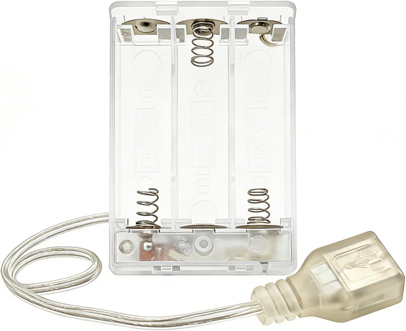 Caja batería USB con cubierta luces enchufables 3AA