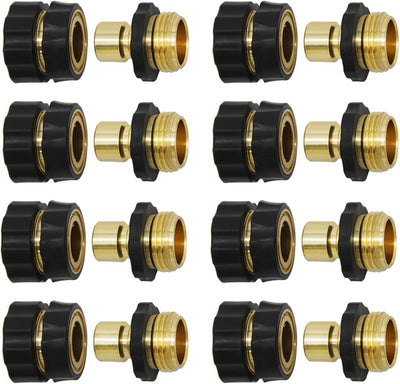 Conector rápido manguera 3/4pulg juego 8 con arandelas