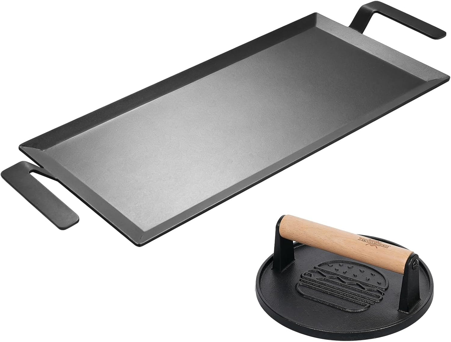 Plancha acero carbono compatible induccion gas horno hasta 1200°F