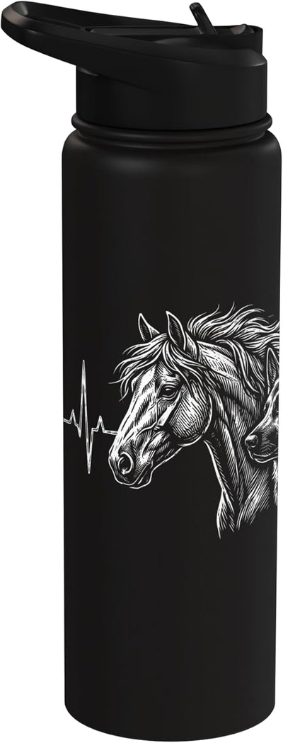 Bottella de agua aislada con motivos caballo y perro acero inoxidable