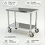 Mesa de acero inoxidable con ruedas 24x48 pulgadas resistente