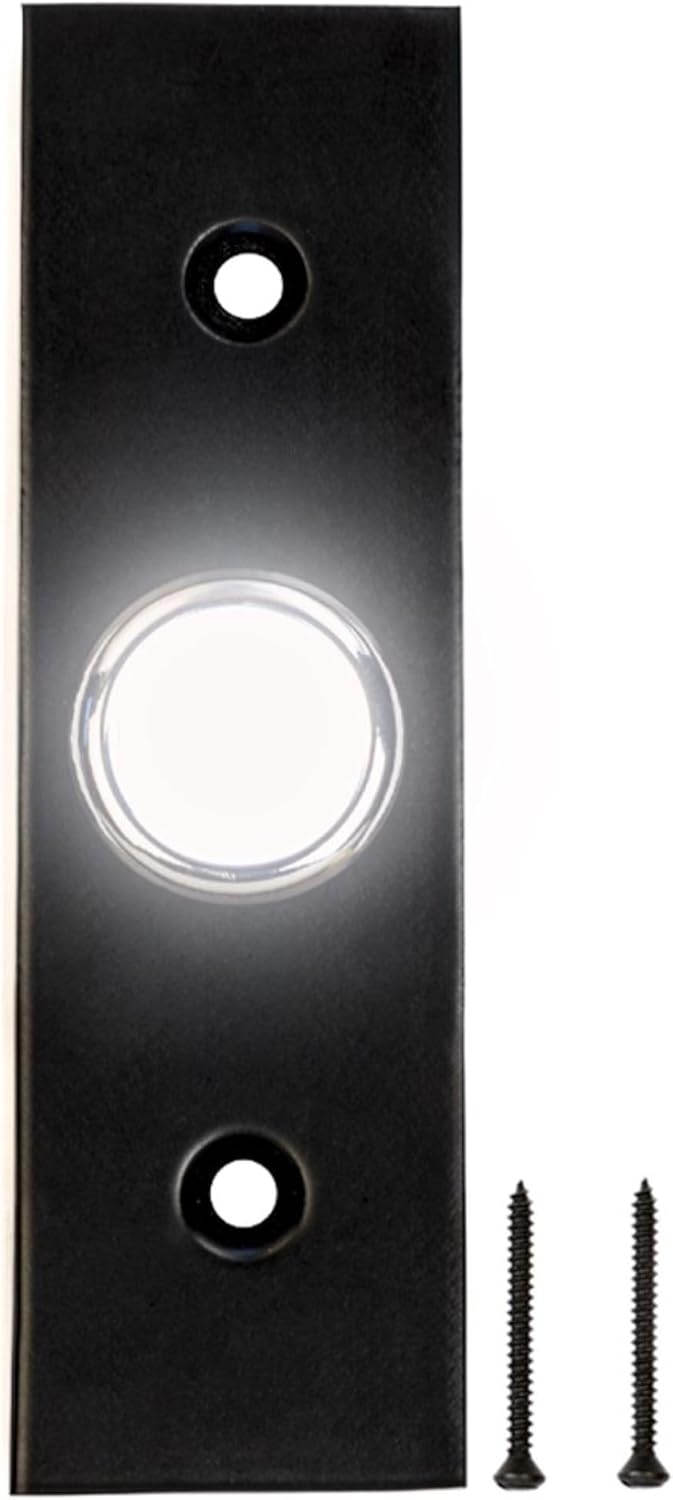 Campana puerta hierro negro timbre LED sin bateria