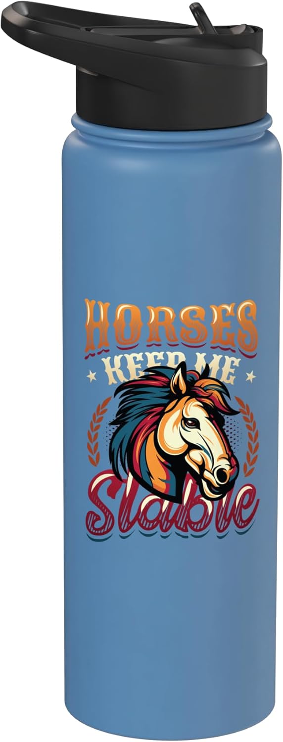 Botella de agua acero inoxidable tema caballo sin BPA