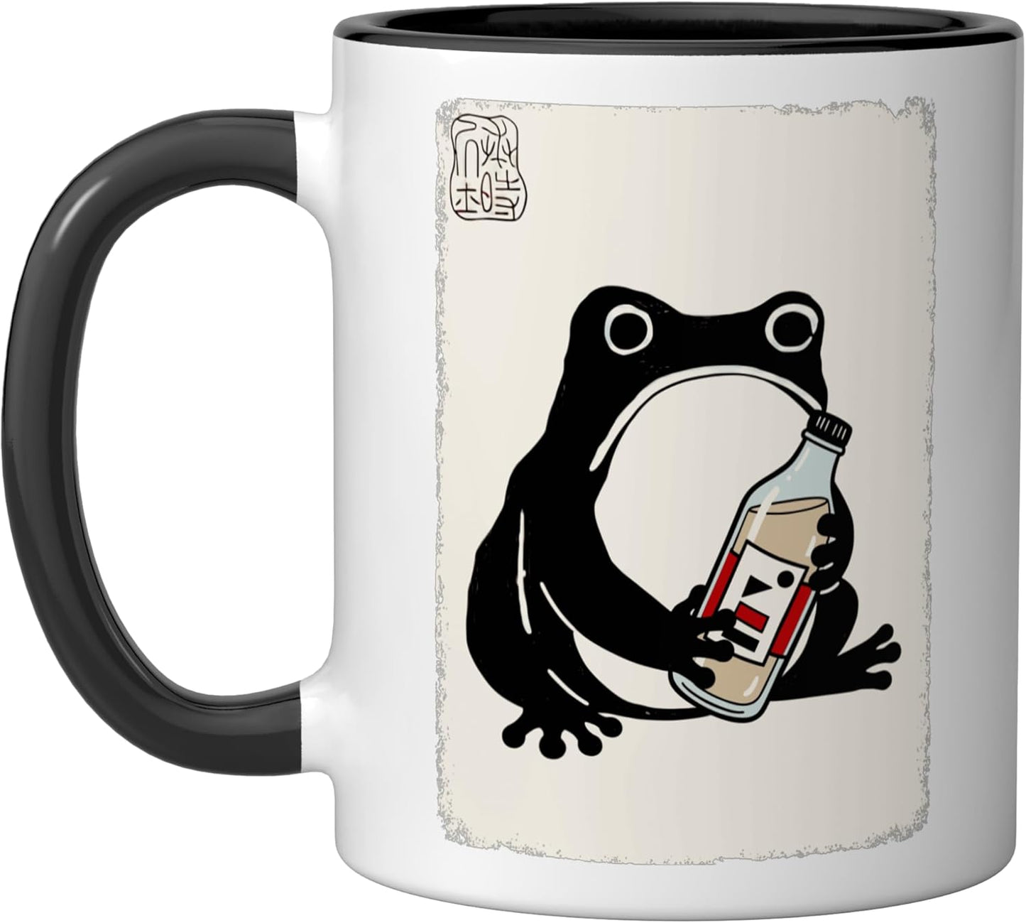 Taza de cerámica negra/blanca