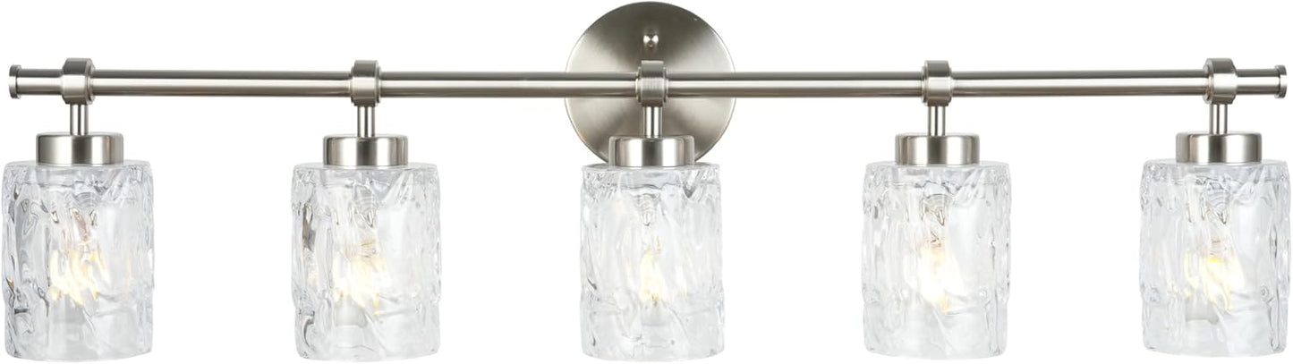 Lámpara tocador 5 luces níquel cepillado 35pulg baño