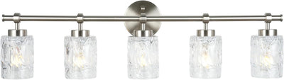 Lámpara tocador 5 luces níquel cepillado 35pulg baño
