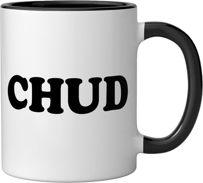 Taza de cerámica Chud Gen A Z Slang Internet Meme negra y blanca