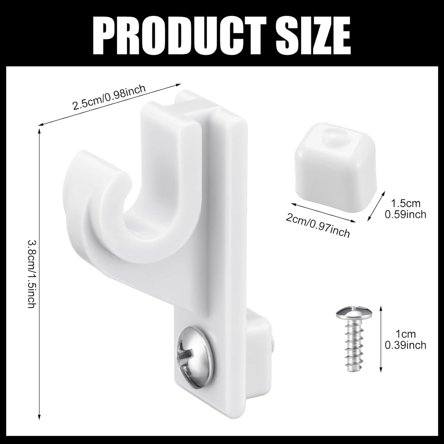 Clips poste ajustables plástico blanco para estantería ventilada