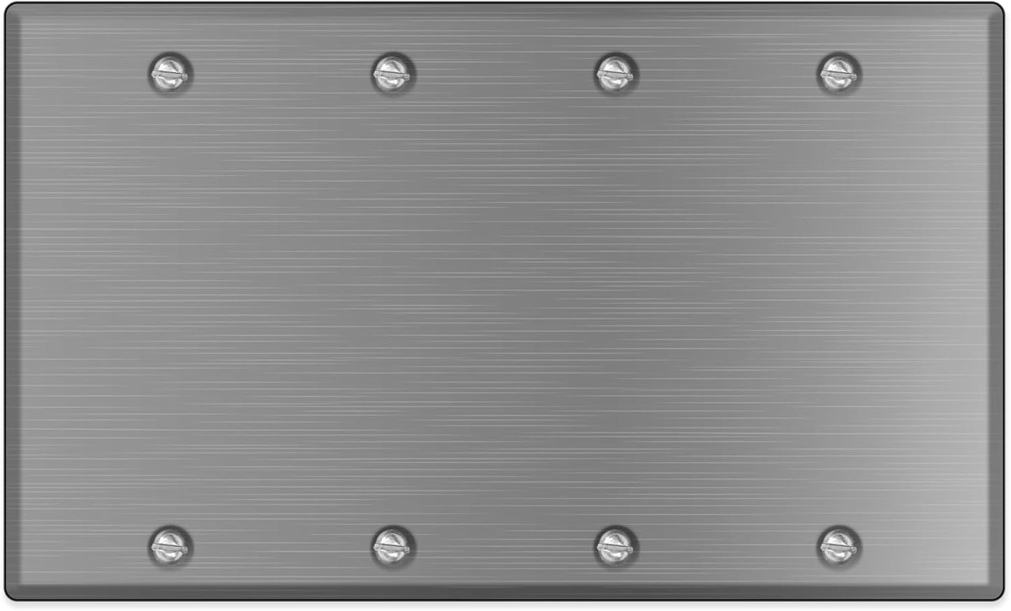 Placa pared acero inox blanca 4 bandas cubierta interruptor