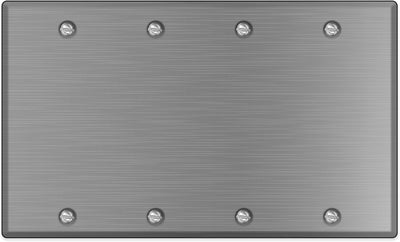 Placa pared acero inox blanca 4 bandas cubierta interruptor