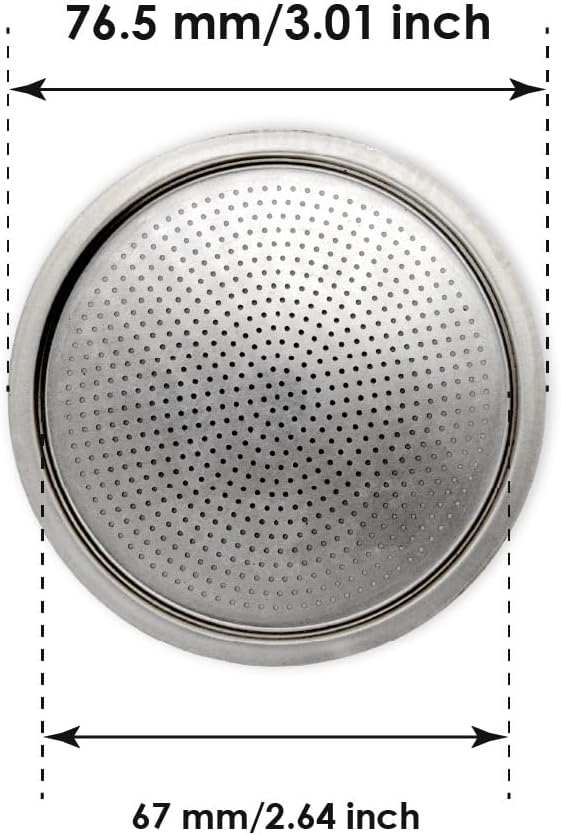 Filtro de olla Moka de acero inoxidable con 2 juntas de silicona