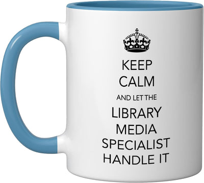 Taza Cerámica para Biblioteca Azul/Blanco