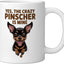 Taza Cerámica Perro Min Pin Blanco