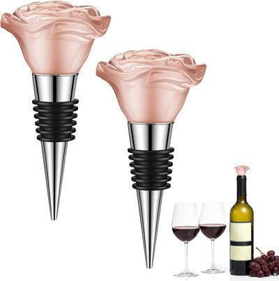 Tapones de vino de cristal decorativos para botellas de vino y champán