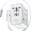 Adaptador viaje universal 75W 5 puertos con cable retráctil 27pulg