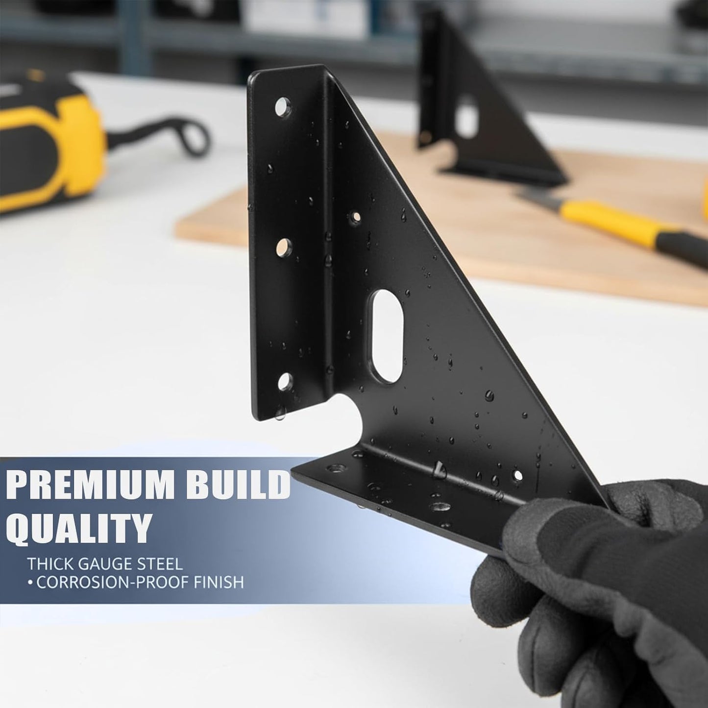 4 Soportes Esquina Metal Refuerzo Mesa Silla Negro