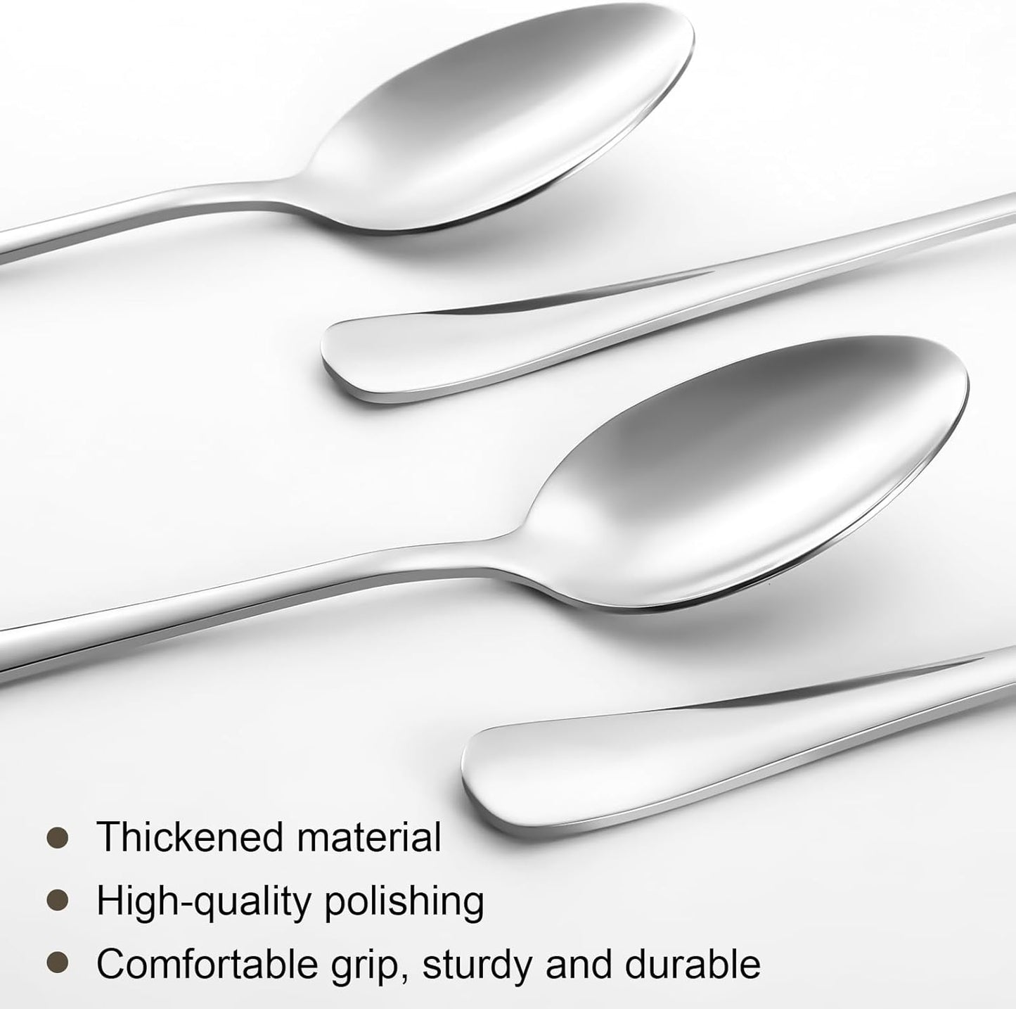 Set 8 cucharas acero inox grado alimenticio 7.3pulg