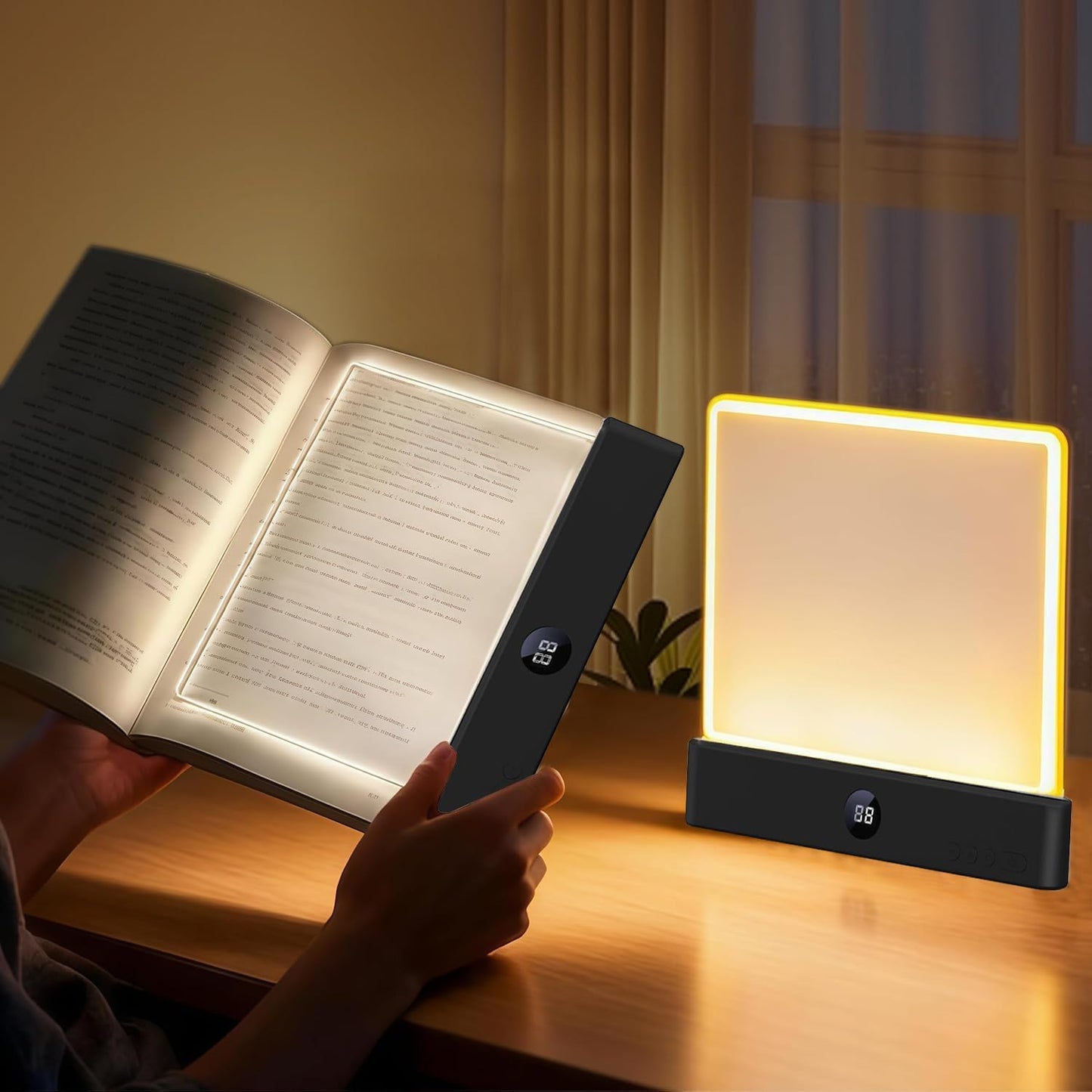 Luz de lectura LED recargable 2en1 con atenuación