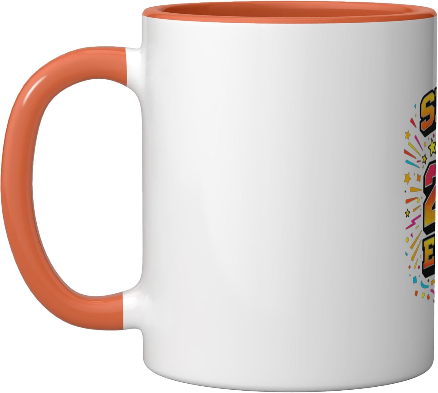 Taza Cerámica Graduación Senior Clase 2026 Naranja/Blanco