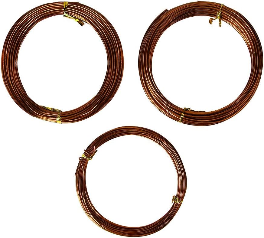 Set 3 alambres bronce bonsái 0.039-0.079pulg 32pies resistentes