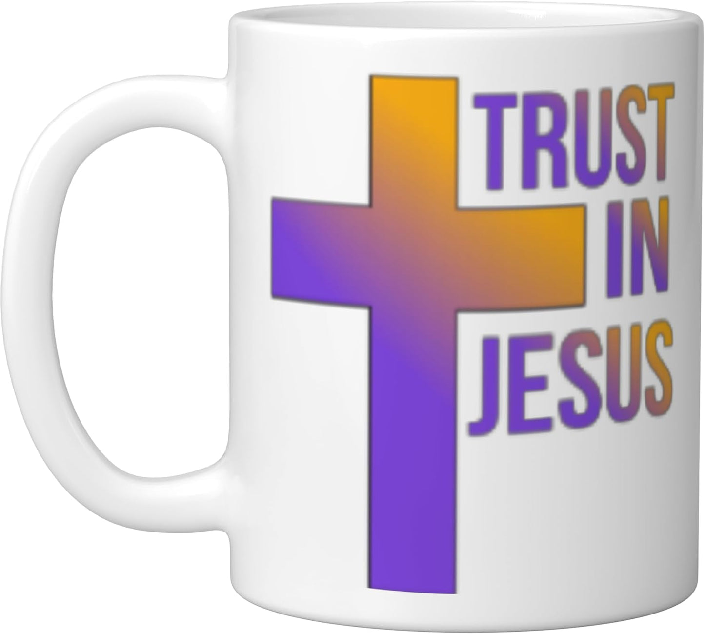 Mug de cerámica para mujer con cruz de fe Cristiana