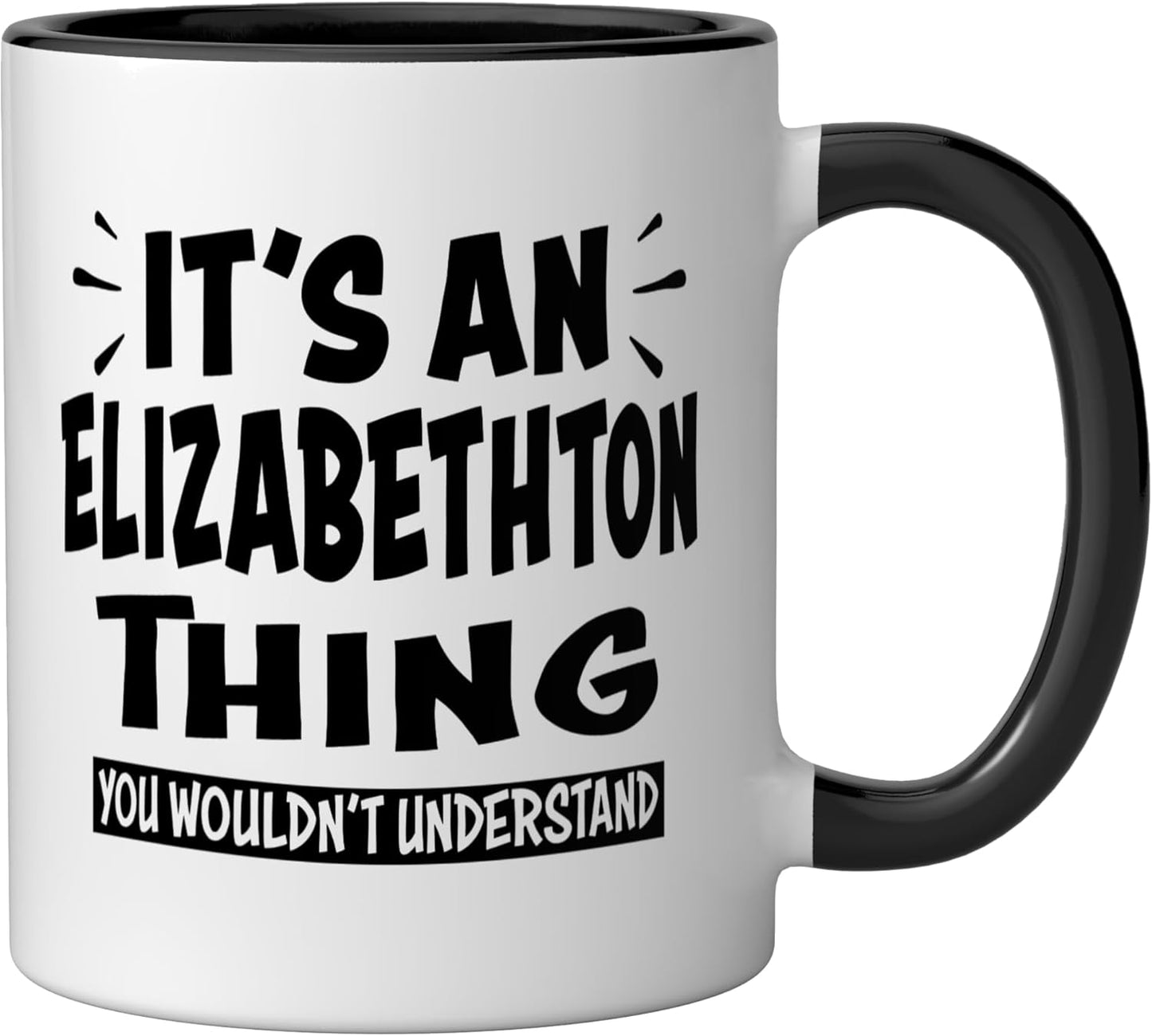 Taza cerámica Elizabethton Trip Lovers en negro/blanco