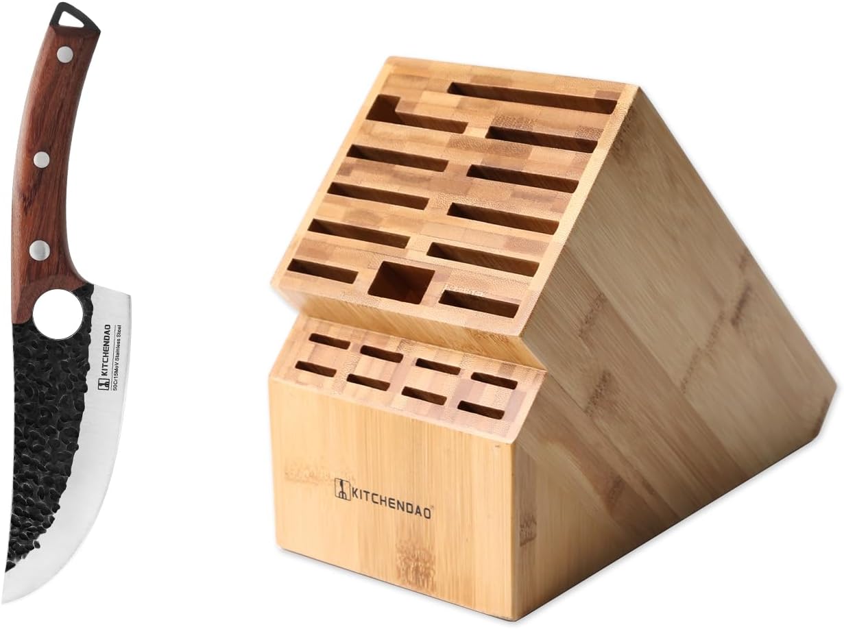 Bloque cuchillos bambú 20 ranuras cuchillo chef 6pulg