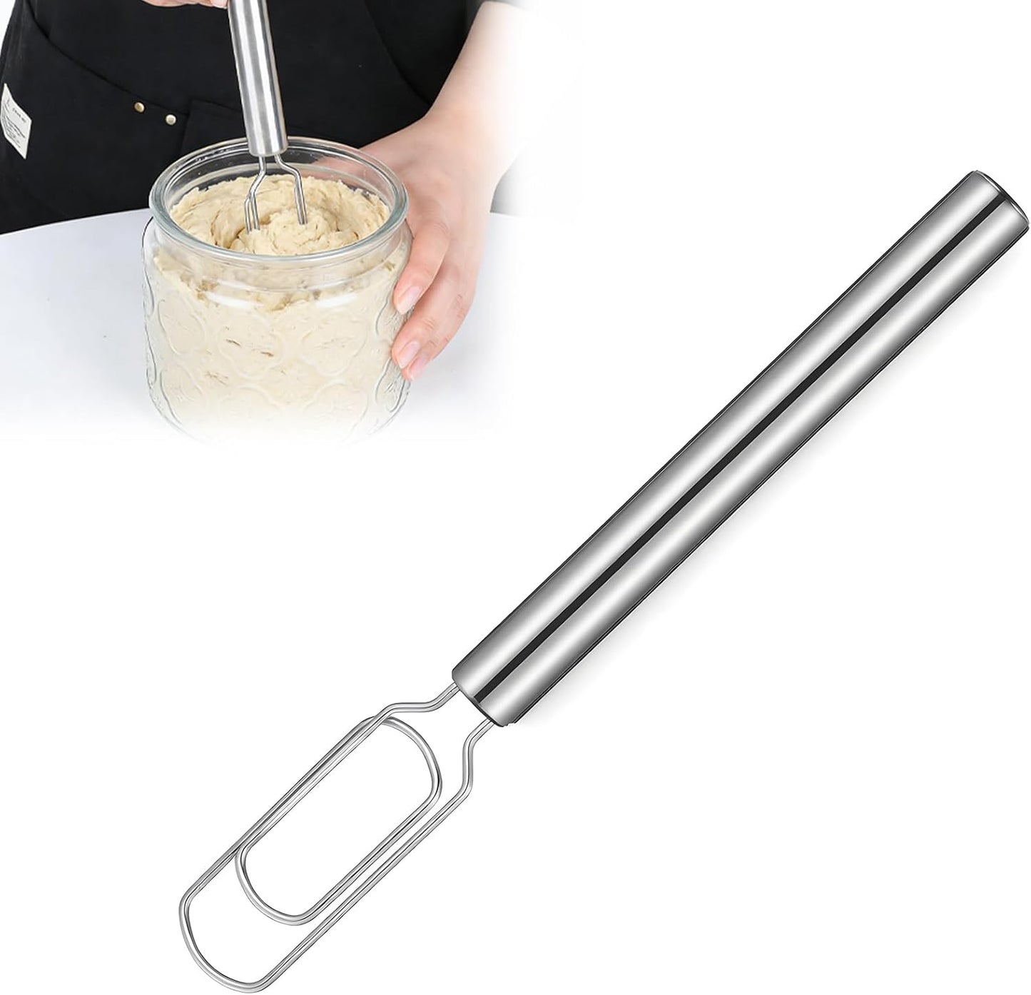 Batidor de masa de acero inoxidable para pan, pizza y pastel