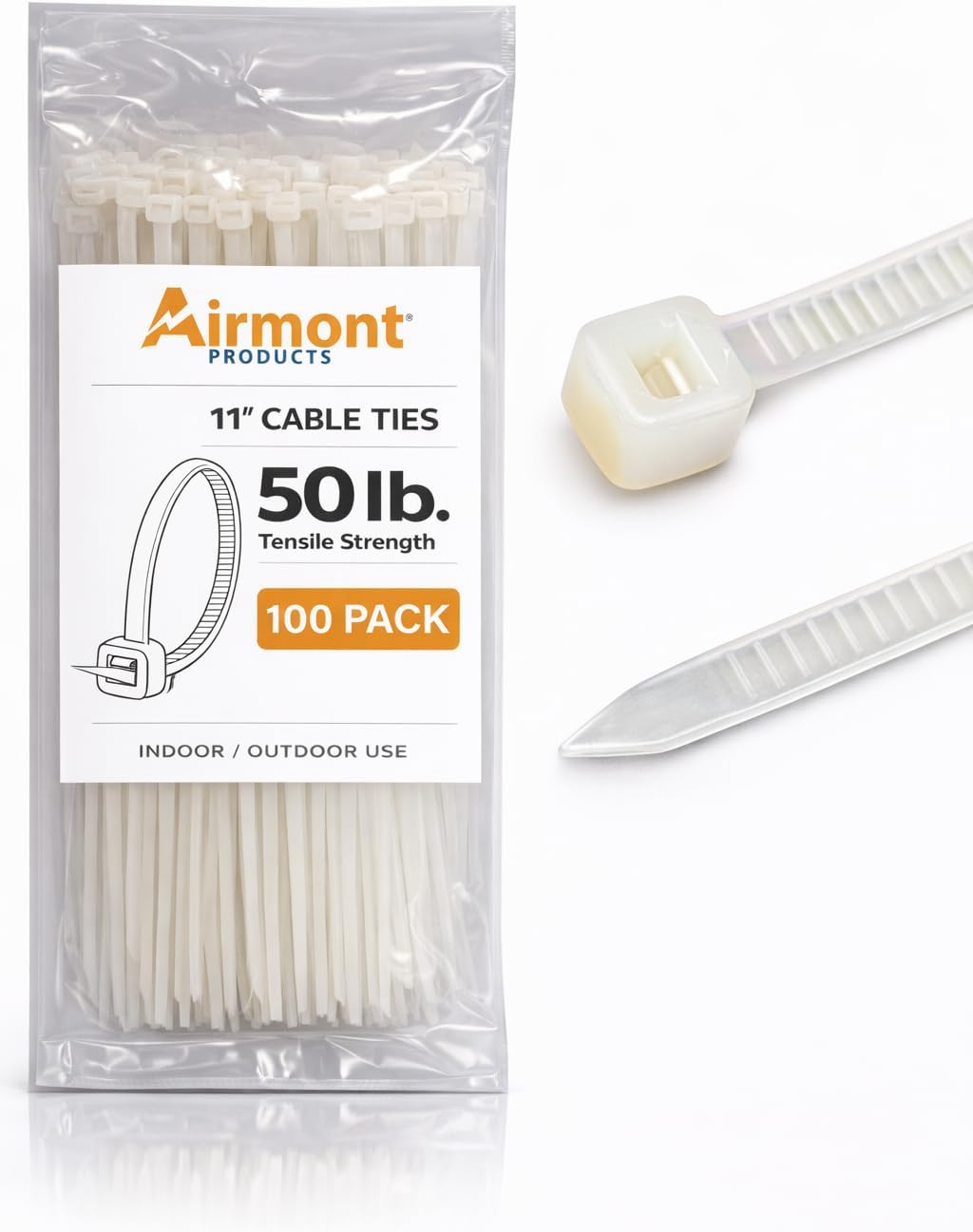Pack 100 Bridas Nylon 11pulg 50lb Cert UL