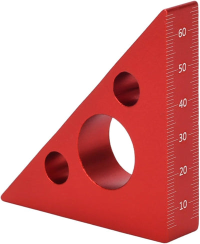 Regla ángulo recto aluminio 45-90 grados escala imperial y métrica