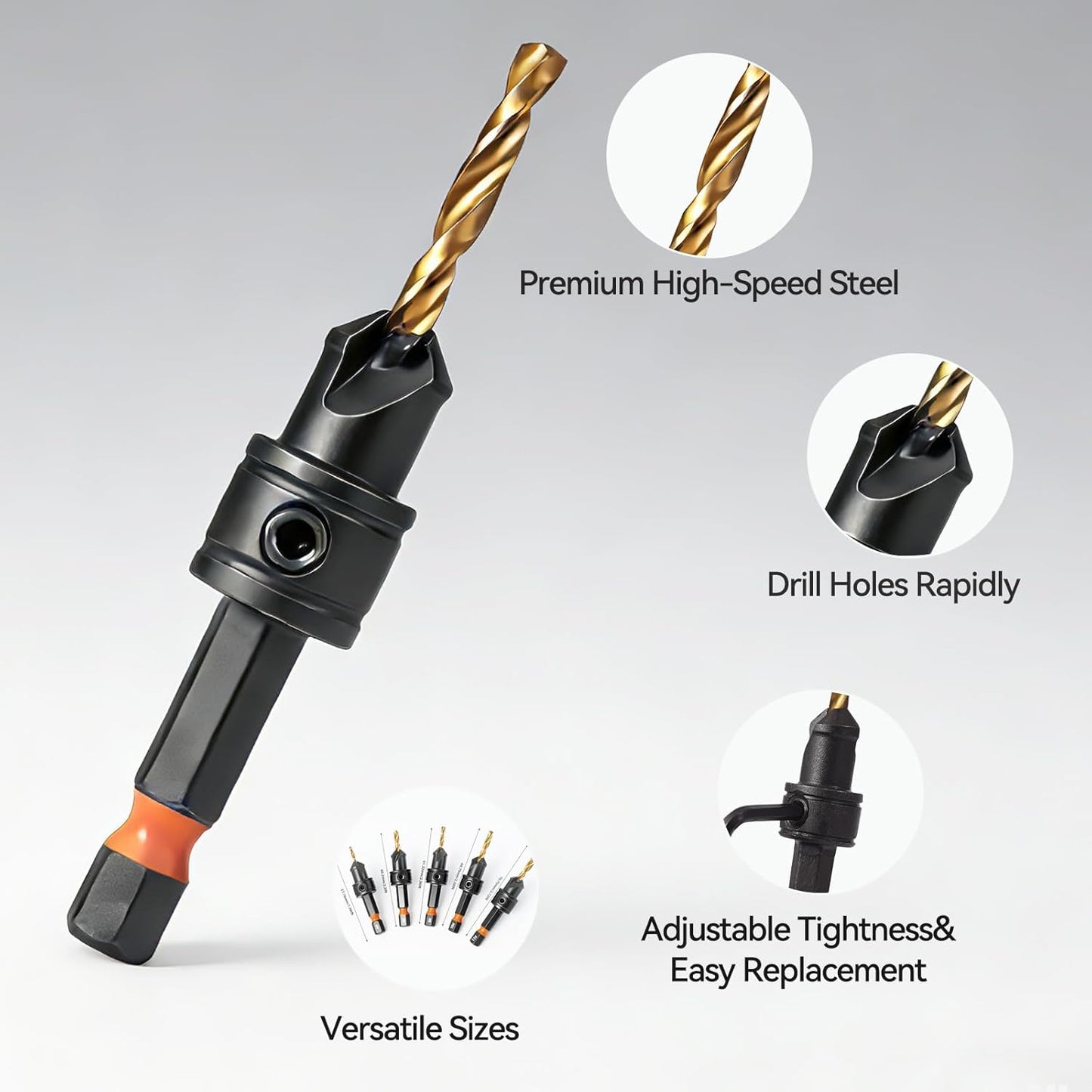 Set 12 Brocas Avellanadas Magnéticas con Llave