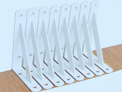 8 Soportes Estantería Metal 4x4pulg Color Blanco
